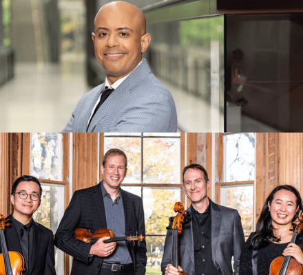 Stewart Goodyear with the New Orford String Quartet official event image