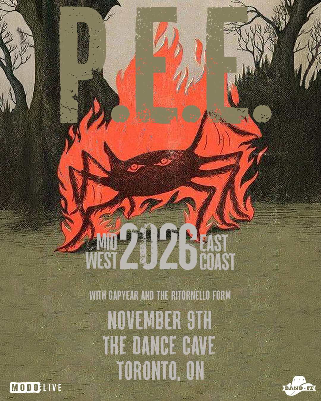 Official event poster for P.E.E w/ Gapyear & The Ritornello Form