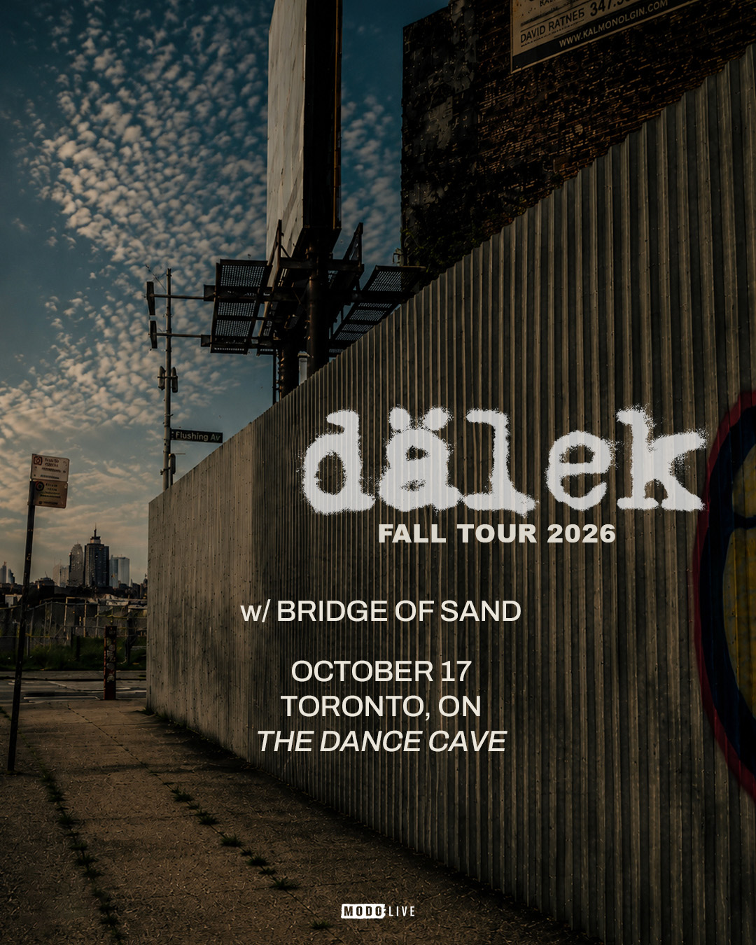 Official event poster for Dälek w/ Bridge Of Sand