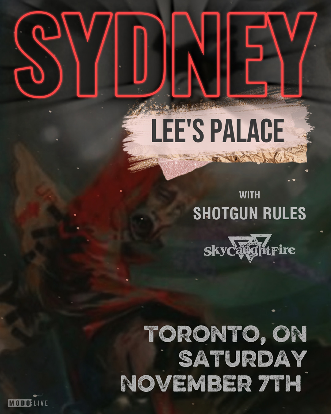 Official event poster for Sydney w/ Shotgun Rules & Sky Caught Fire